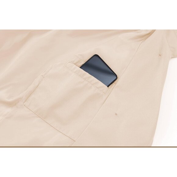 Plus Size Mid-Length Trench Coat with Detachable Hood - Stylish & Functional - Picture 7 of 7